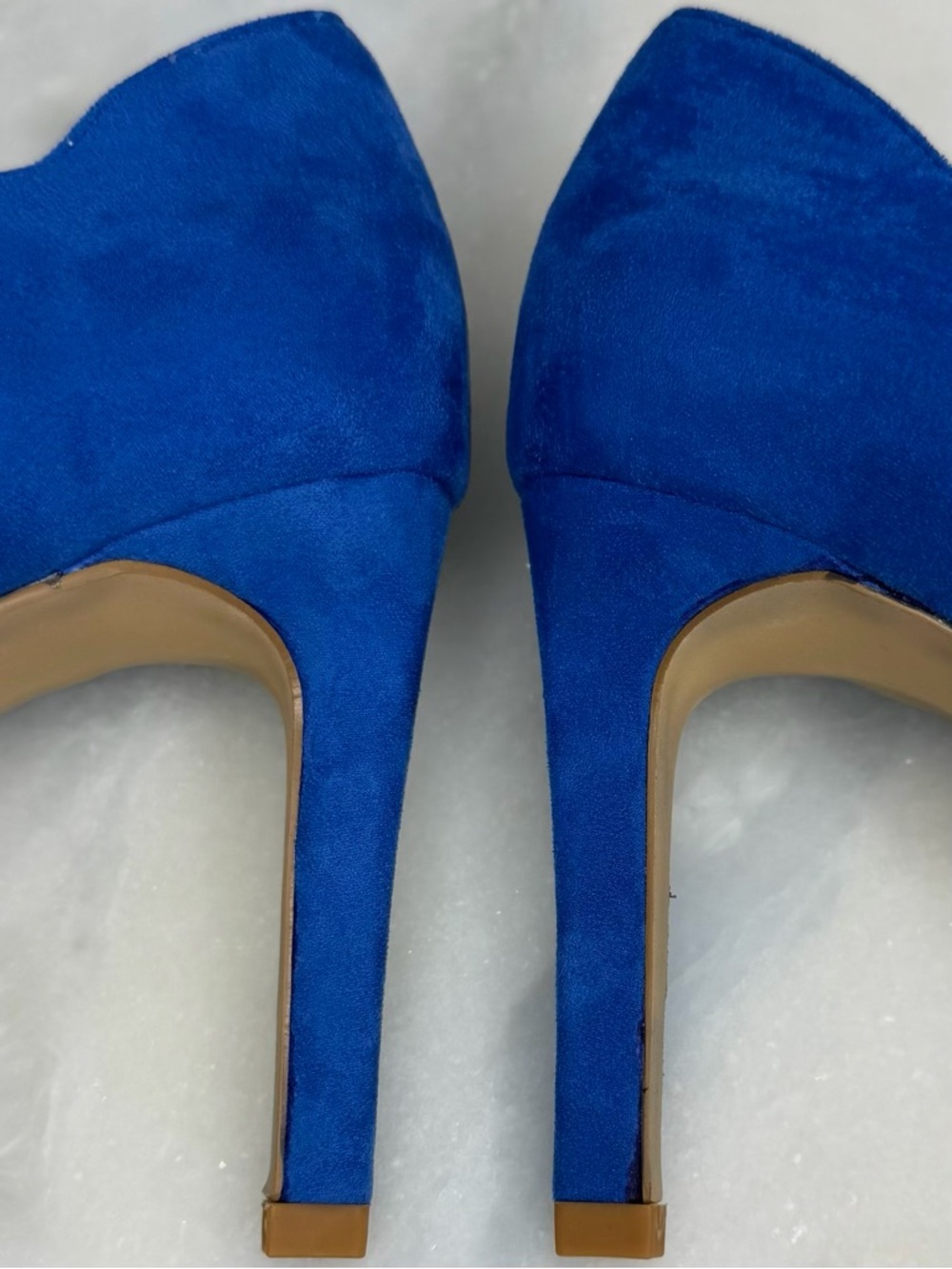 French Connection Blue Scalloped Pumps Wedding Guest Heels 7.5 - Picture 12 of 14